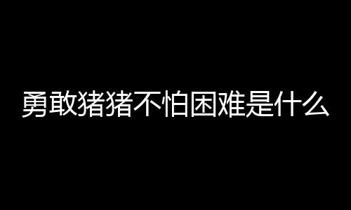 不怕勇敢猪猪么梗困难是什