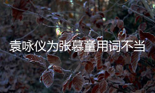 童用解 歉袁咏仪为一个当道张慕支持中国词不是误